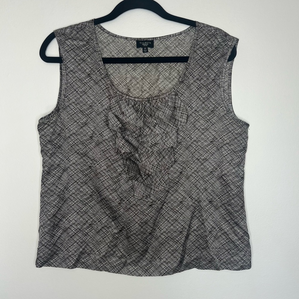 Talbots Silk Blend Brown Sleeveless Blouse
